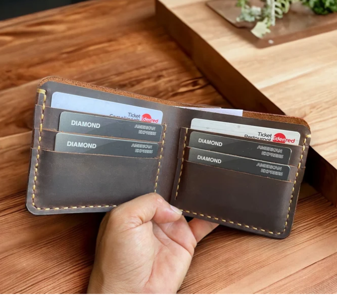 Full Grain Leather Handmade Bifold Men’s Wallet