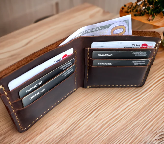 Full Grain Leather Handmade Bifold Men’s Wallet