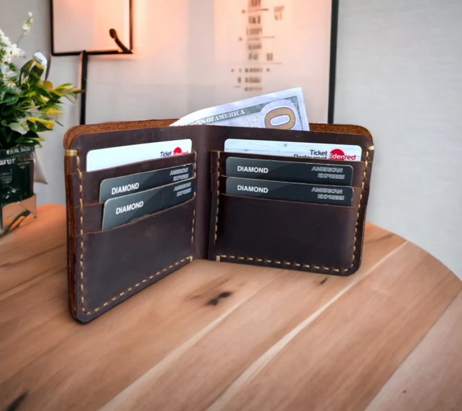 Full Grain Leather Handmade Bifold Men’s Wallet