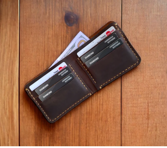 Full Grain Leather Handmade Bifold Men’s Wallet