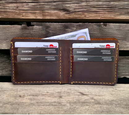 Full Grain Leather Handmade Bifold Men’s Wallet