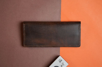 Handmade Long Wallet with 8 Card Slots &amp; Dual Cash Compartments